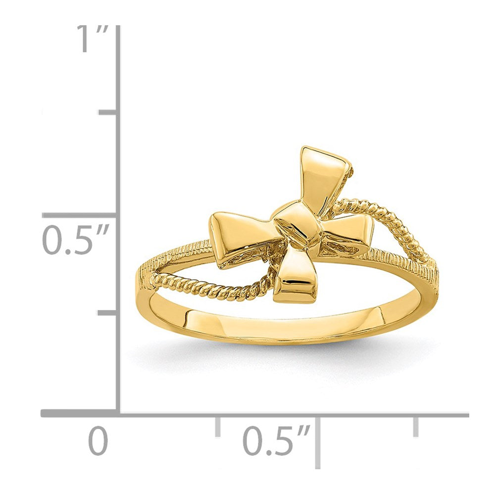 14K Yellow Gold Polished Bow Ring