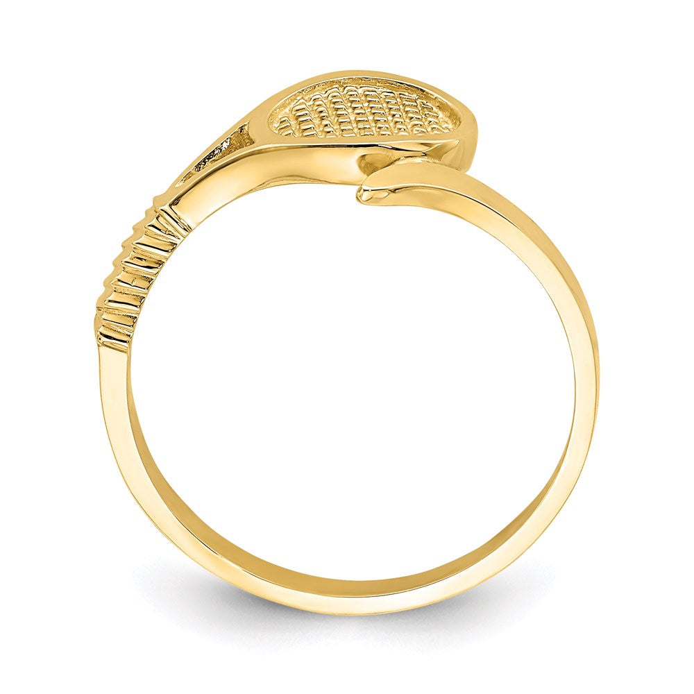 14K Yellow Gold Polished Tennis Racket Ring