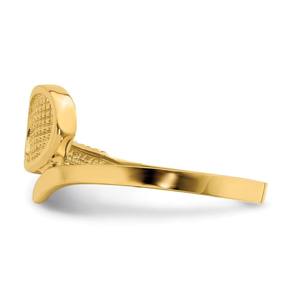 14K Yellow Gold Polished Tennis Racket Ring