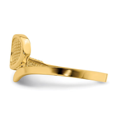 14K Yellow Gold Polished Tennis Racket Ring