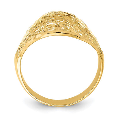 14K Yellow Gold Polished Filigree Ring