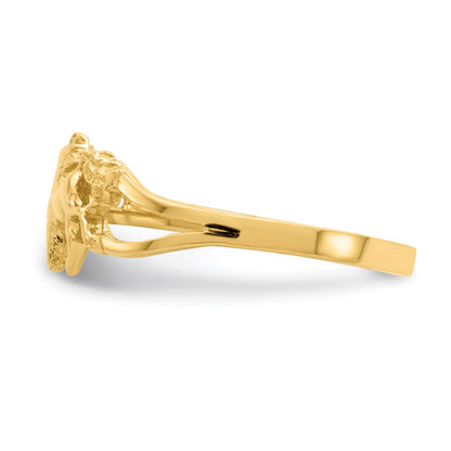 14K Yellow Gold Polished Unicorn Ring