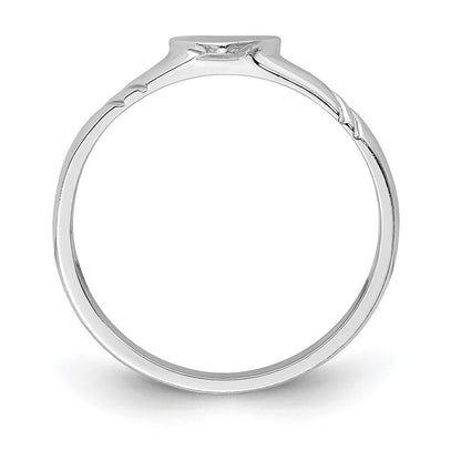 14K White Gold Polished Heart Children's Ring