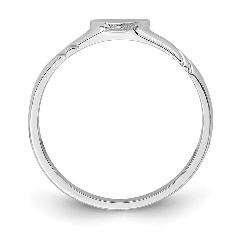 14K White Gold Polished Heart Children's Ring