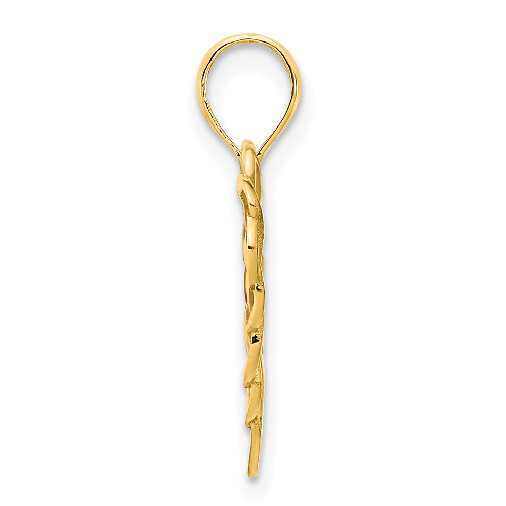 14k Yellow Gold Fancy Heart Pendant