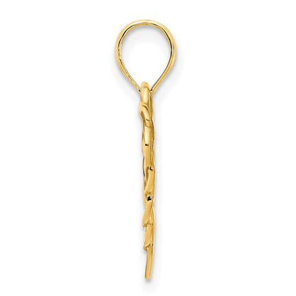 14k Yellow Gold Fancy Heart Pendant