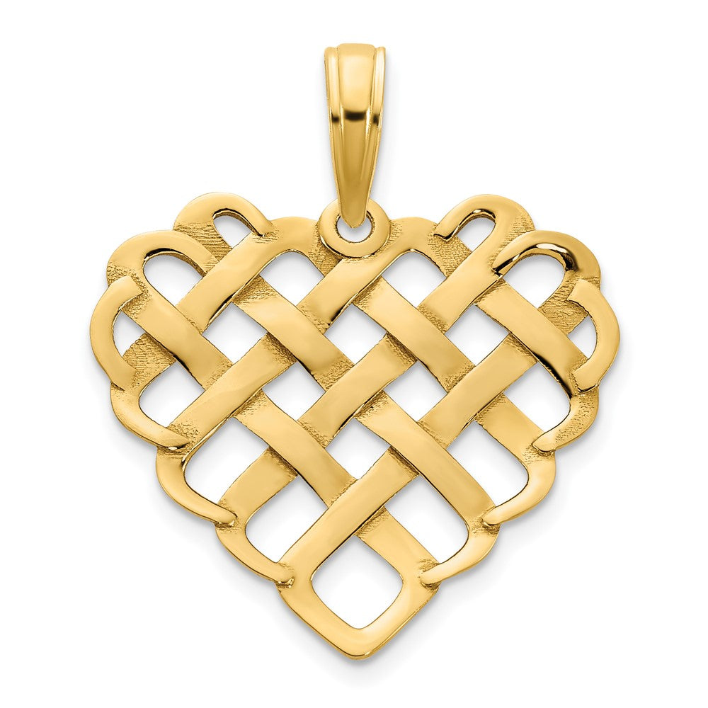 14k Yellow Gold Fancy Heart Pendant