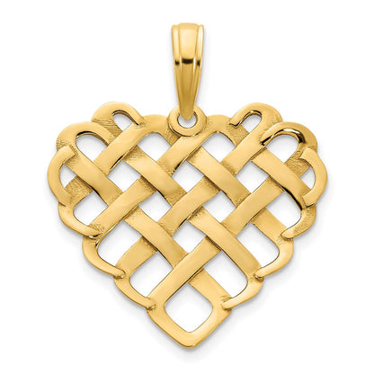 14k Yellow Gold Fancy Heart Pendant