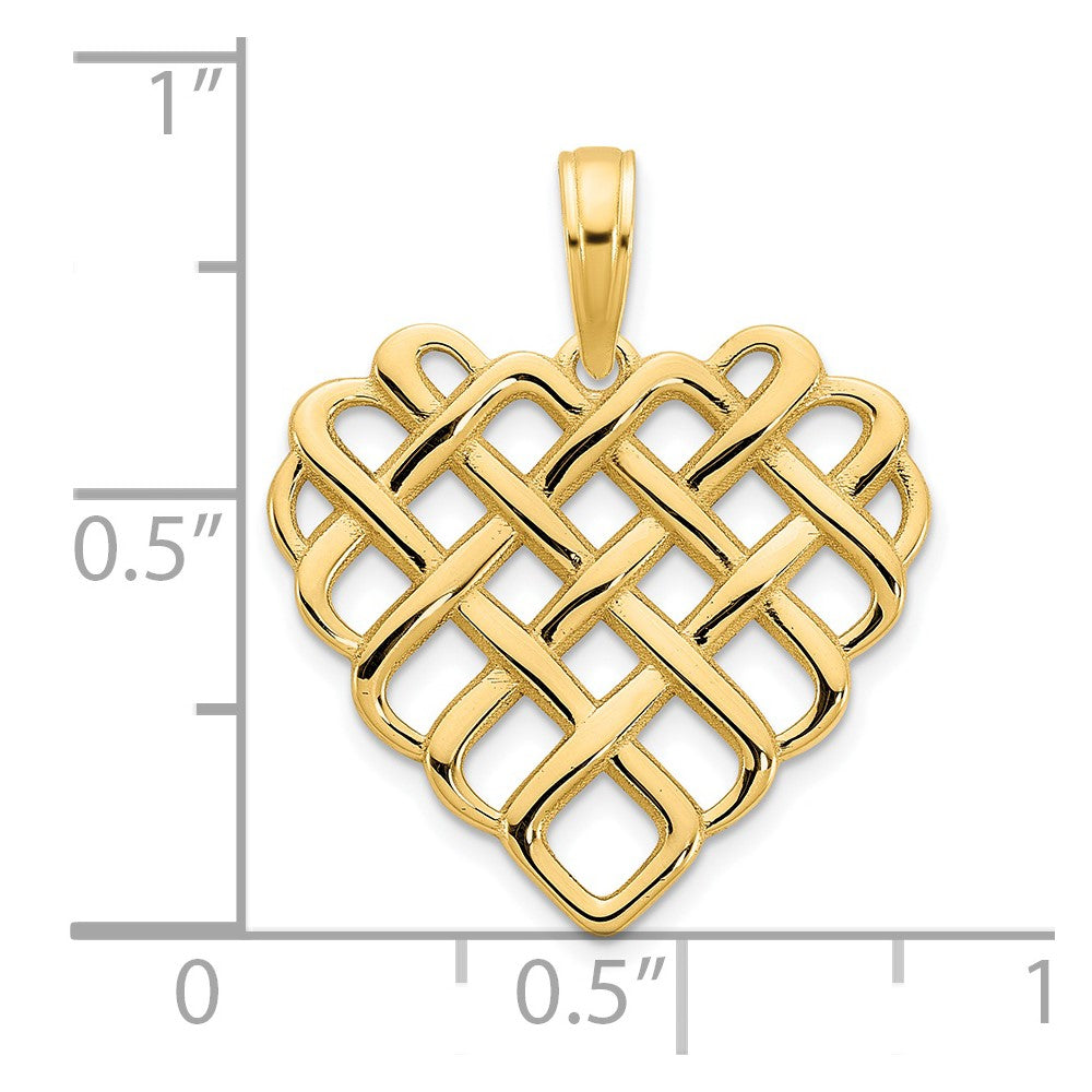 14k Yellow Gold Fancy Heart Pendant