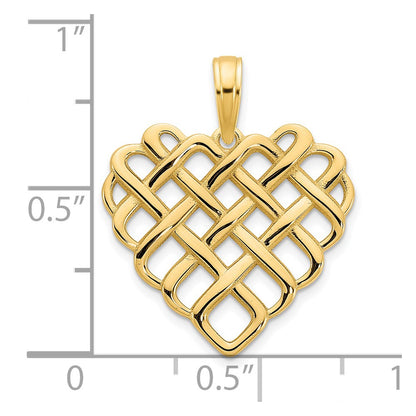 14k Yellow Gold Fancy Heart Pendant