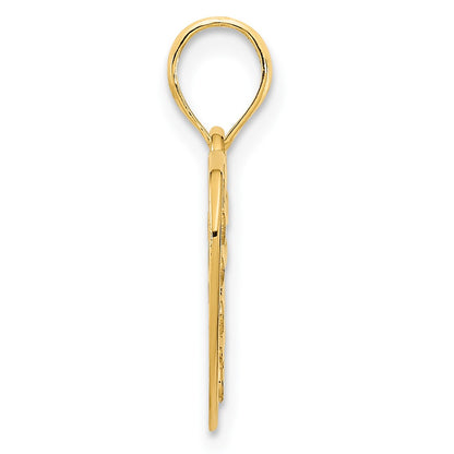 14k Yellow Gold Fancy Heart Pendant