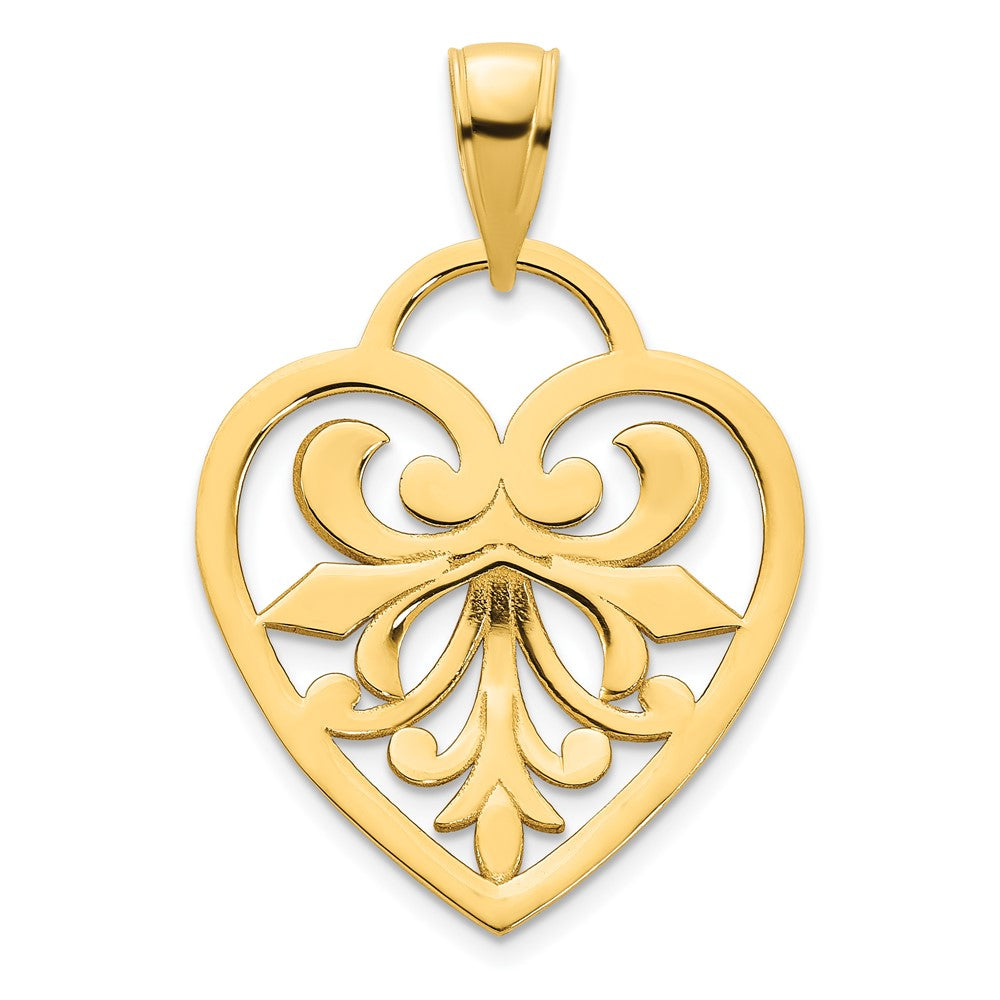 14k Yellow Goldy Fancy Heart Pendant