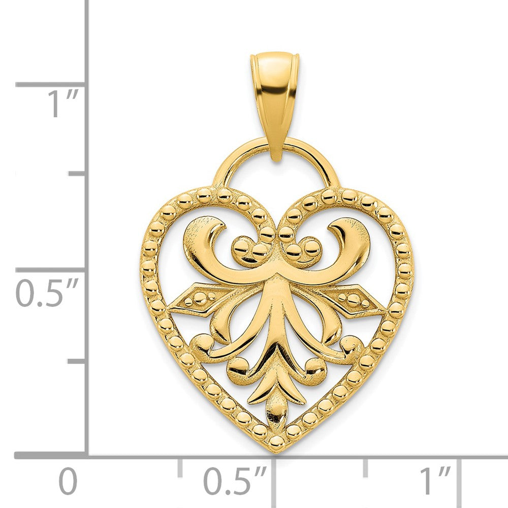 14k Yellow Goldy Fancy Heart Pendant