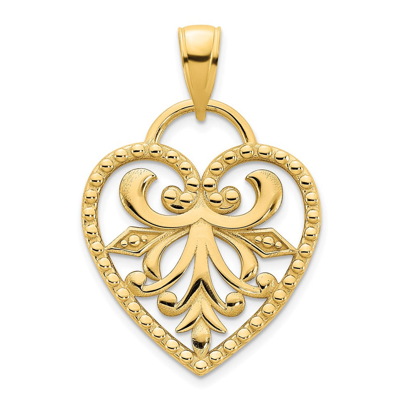 14k Yellow Goldy Fancy Heart Pendant