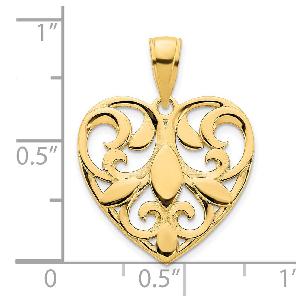 14k Yellow Goldy Fancy Heart Pendant