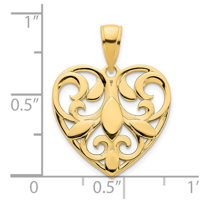 14k Yellow Goldy Fancy Heart Pendant