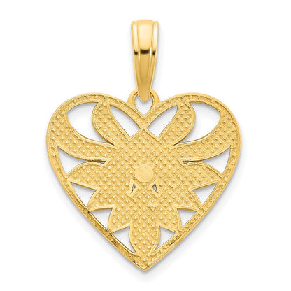 14k Yellow Goldy Fancy Heart Pendant