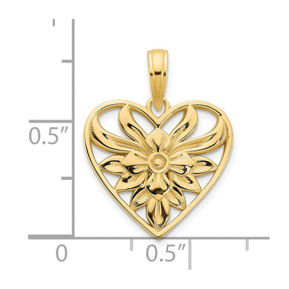 14k Yellow Goldy Fancy Heart Pendant