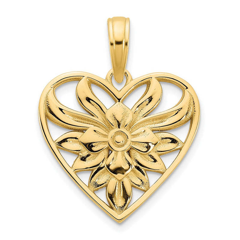 14k Yellow Goldy Fancy Heart Pendant