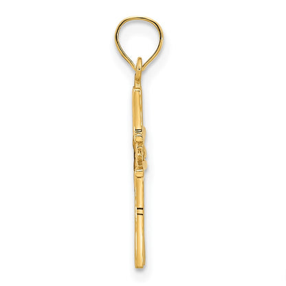 14k Yellow Goldy Fancy Cross Pendant