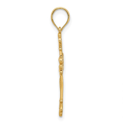14k Yellow Gold Fancy Cross Pendant