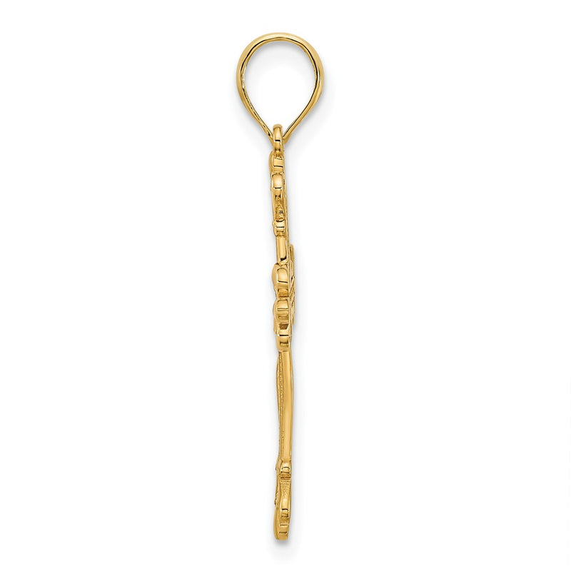 14k Yellow Gold Fancy Cross Pendant