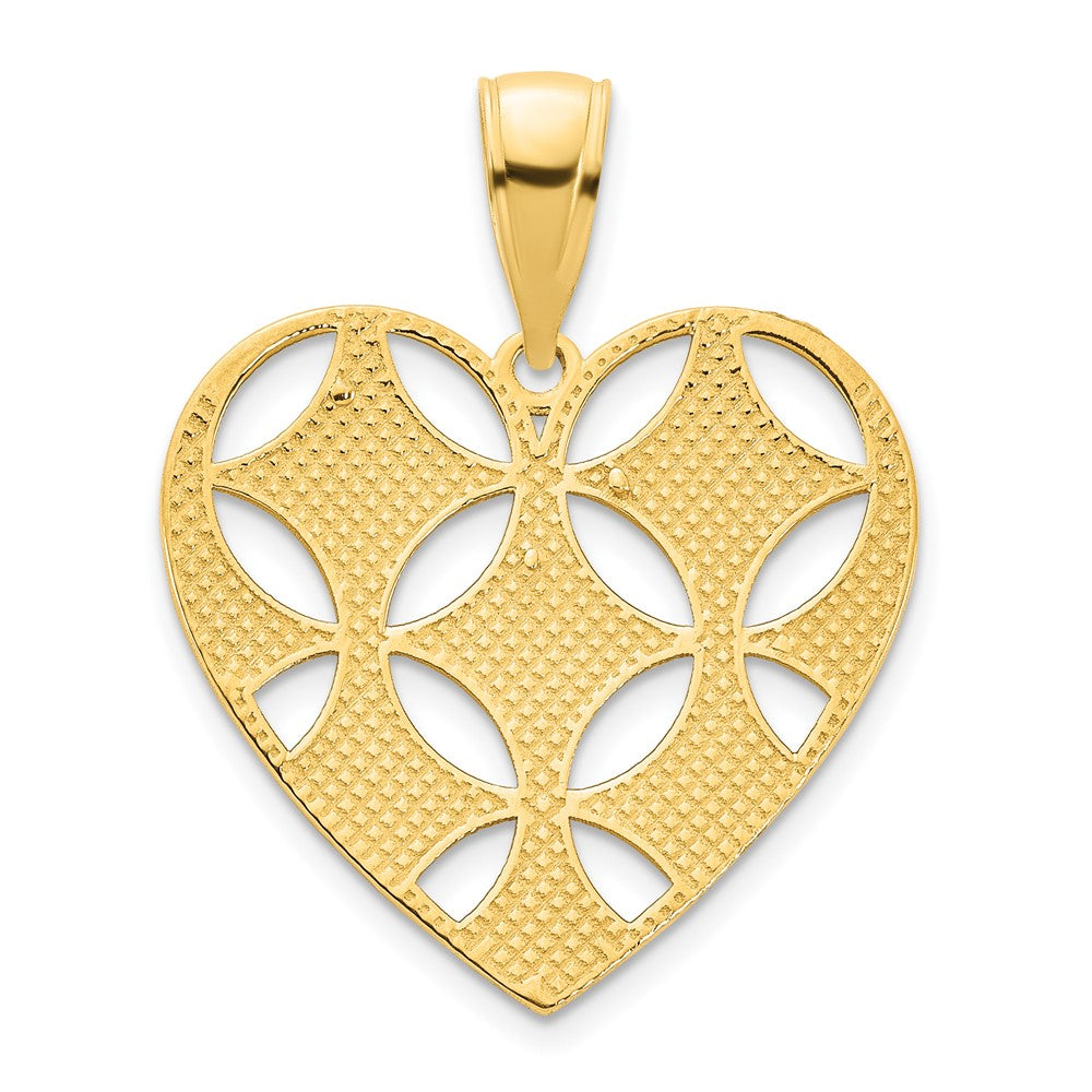 14k Yellow Goldy Fancy Heart Pendant