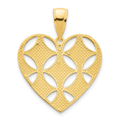 14k Yellow Goldy Fancy Heart Pendant