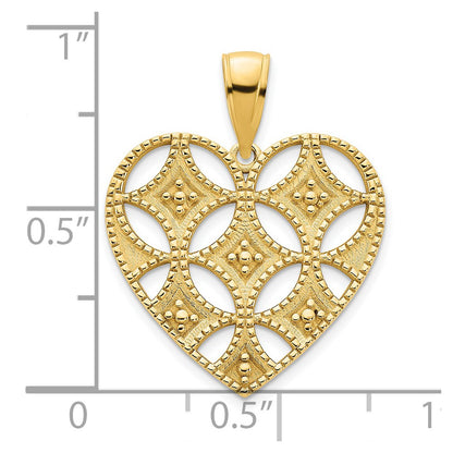 14k Yellow Goldy Fancy Heart Pendant