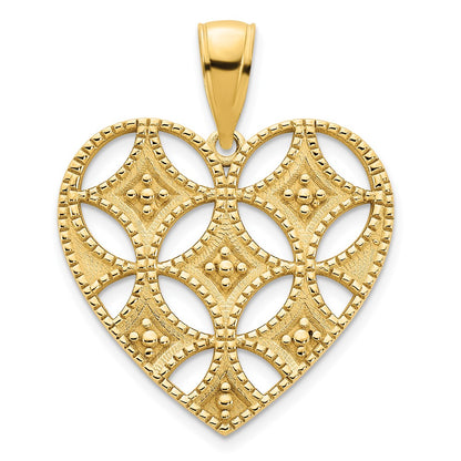 14k Yellow Goldy Fancy Heart Pendant