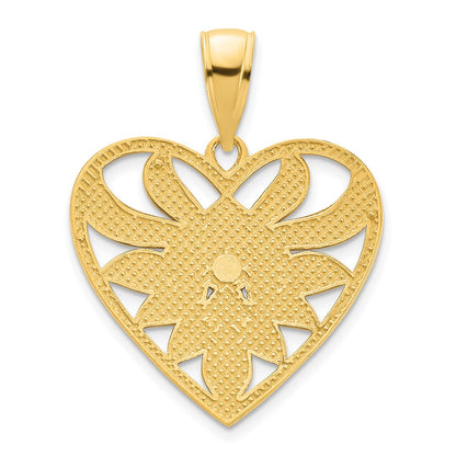 14k Yellow Goldy Fancy Heart Pendant