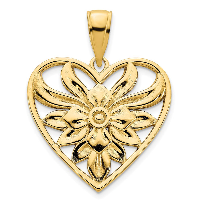14k Yellow Goldy Fancy Heart Pendant