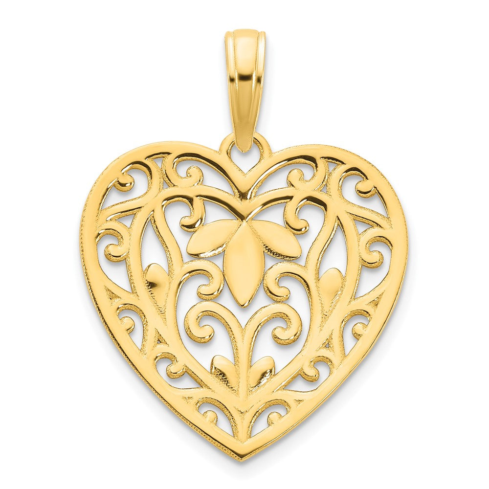 14k Yellow Goldy Fancy Heart Pendant