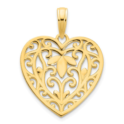 14k Yellow Goldy Fancy Heart Pendant