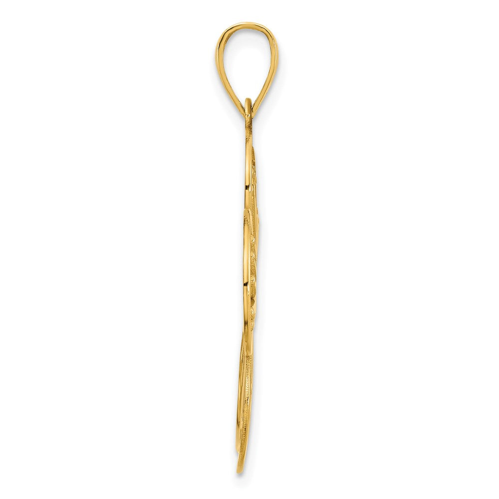 14k Yellow Gold Flower Pendant
