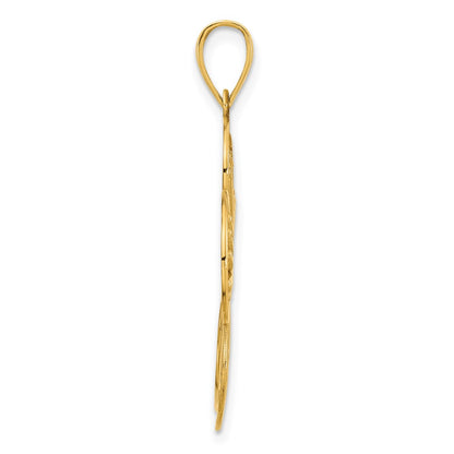 14k Yellow Gold Flower Pendant