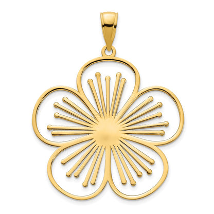 14k Yellow Gold Flower Pendant