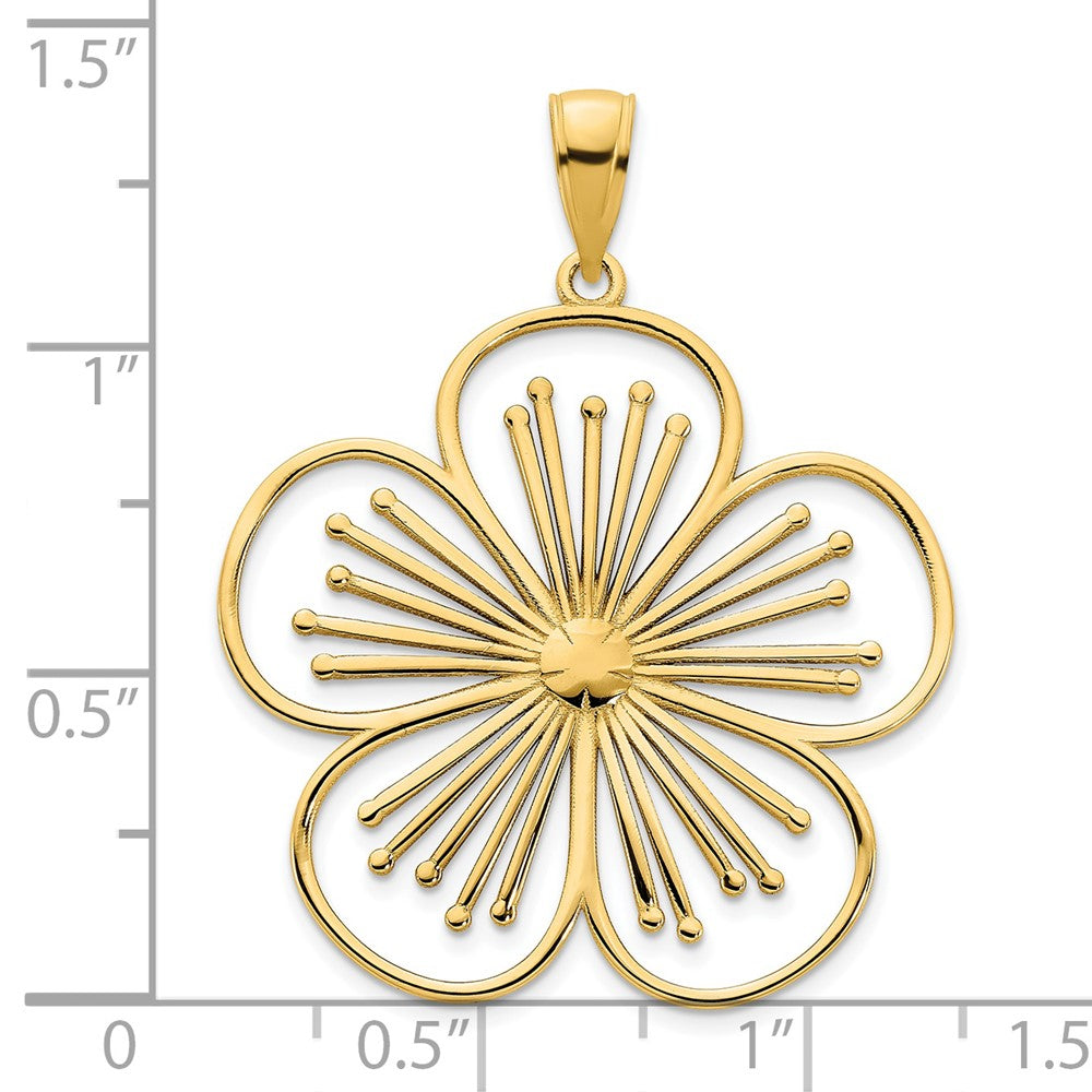 14k Yellow Gold Flower Pendant