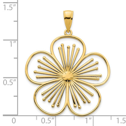 14k Yellow Gold Flower Pendant