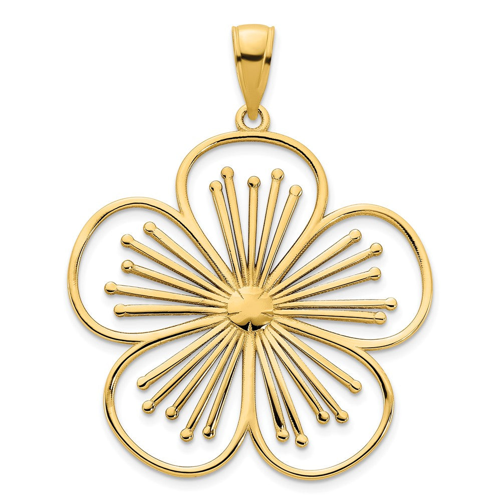 14k Yellow Gold Flower Pendant