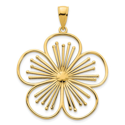 14k Yellow Gold Flower Pendant