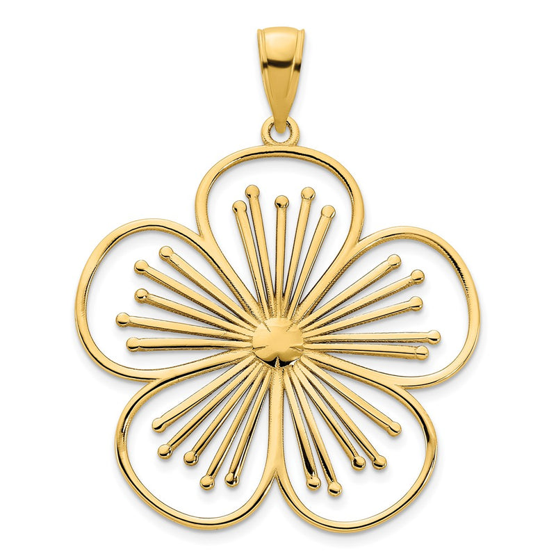 14k Yellow Gold Flower Pendant