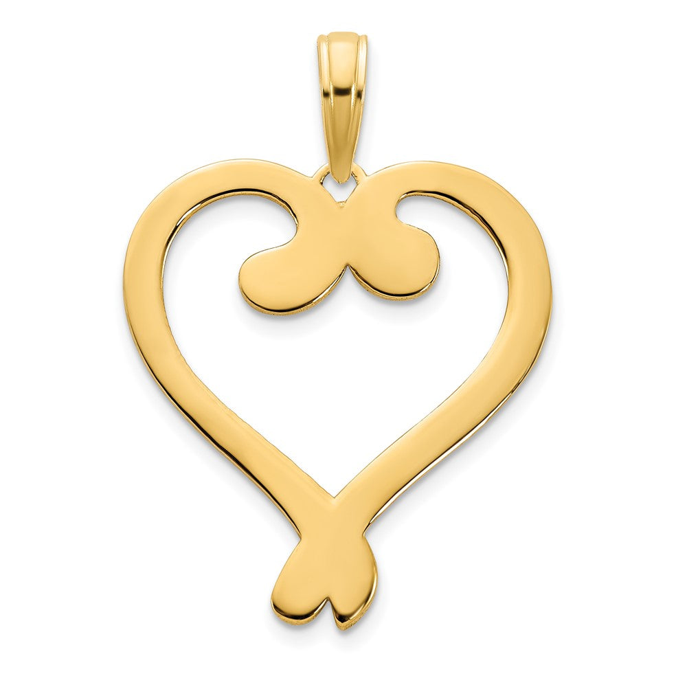 14k Yellow Gold Fancy Heart Pendant