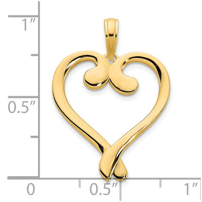14k Yellow Gold Fancy Heart Pendant