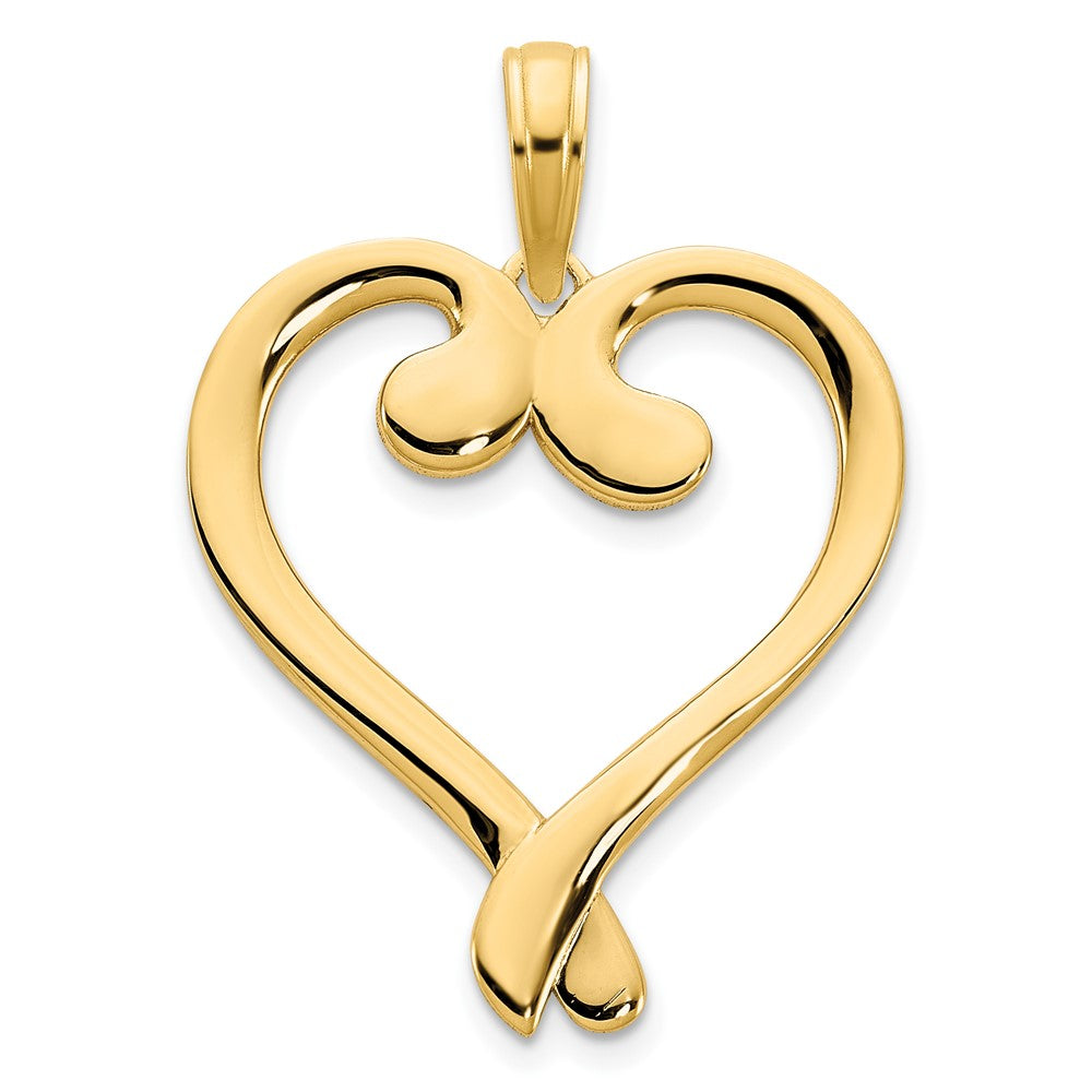 14k Yellow Gold Fancy Heart Pendant