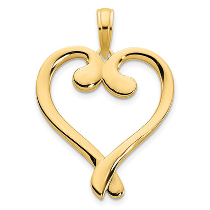 14k Yellow Gold Fancy Heart Pendant