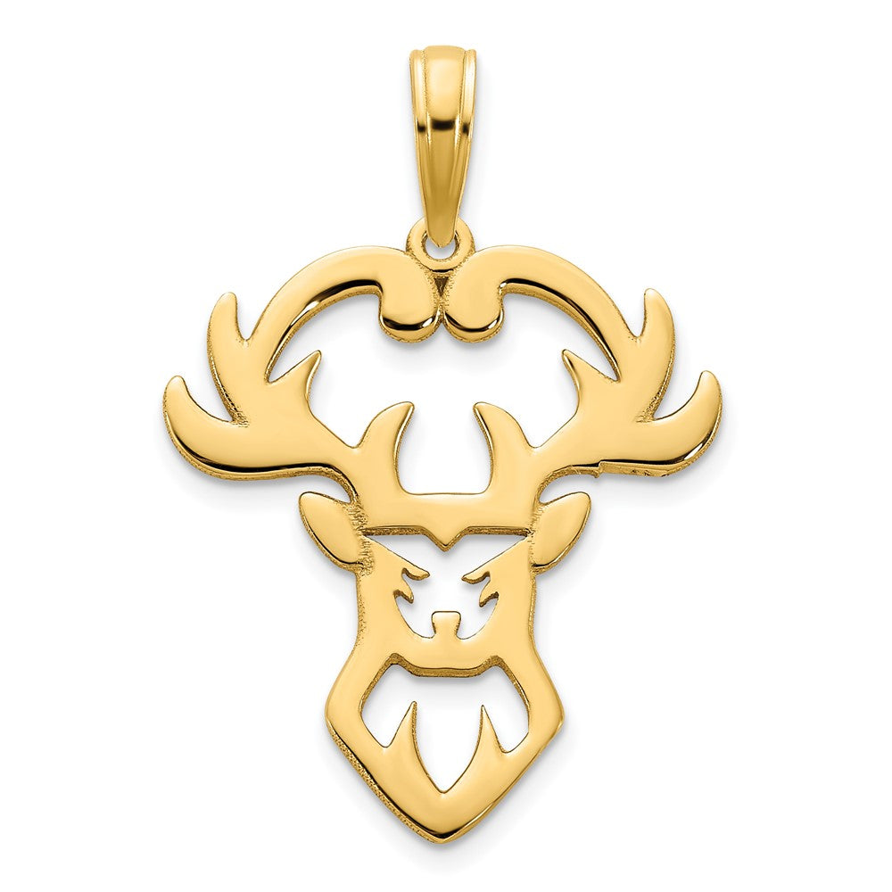 14k Yellow Gold Buck/Deer Pendant