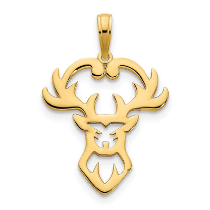 14k Yellow Gold Buck/Deer Pendant
