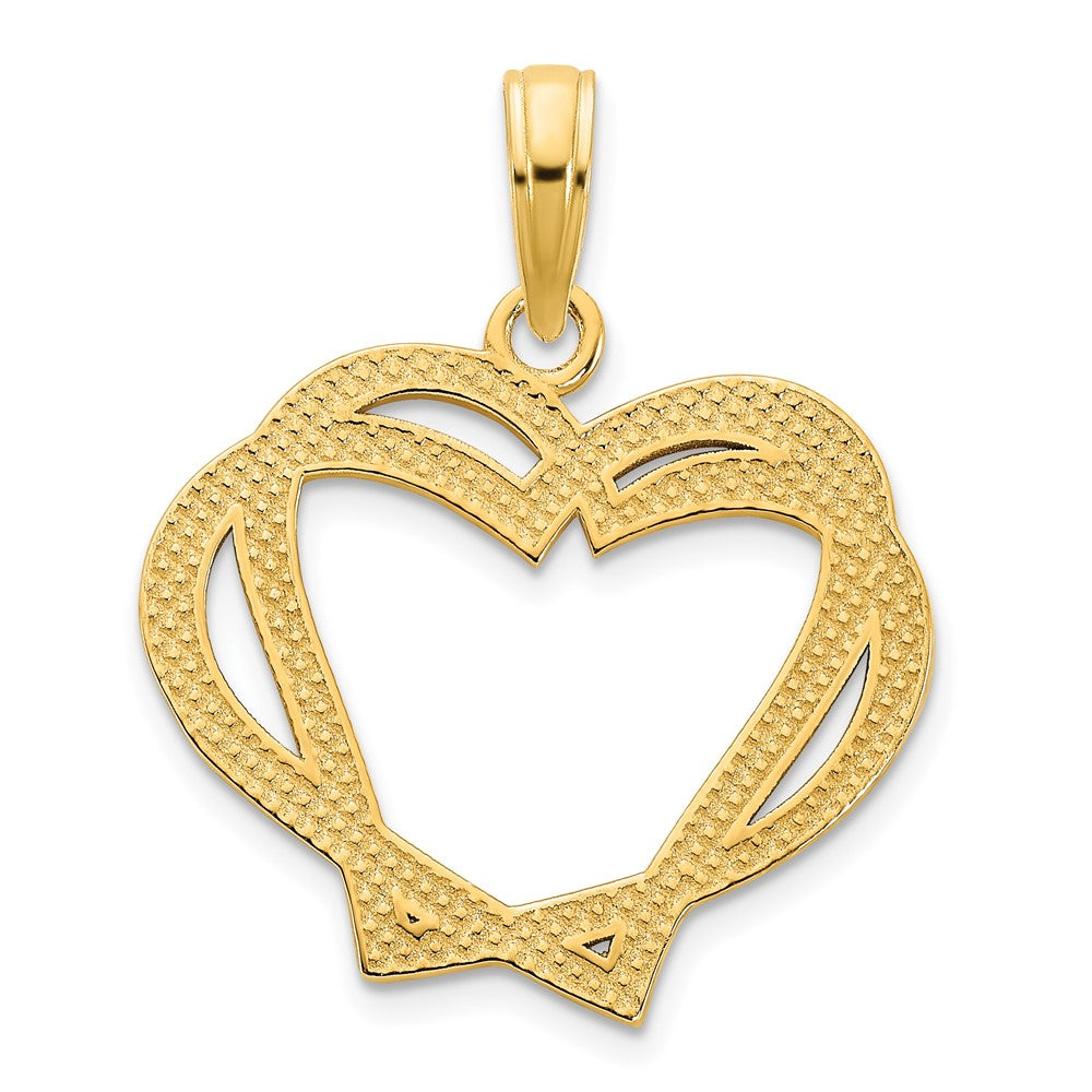 14k Yellow Gold  Heart in a Heart Pendant