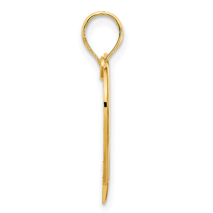 14k Yellow Gold  Open Heart Pendant